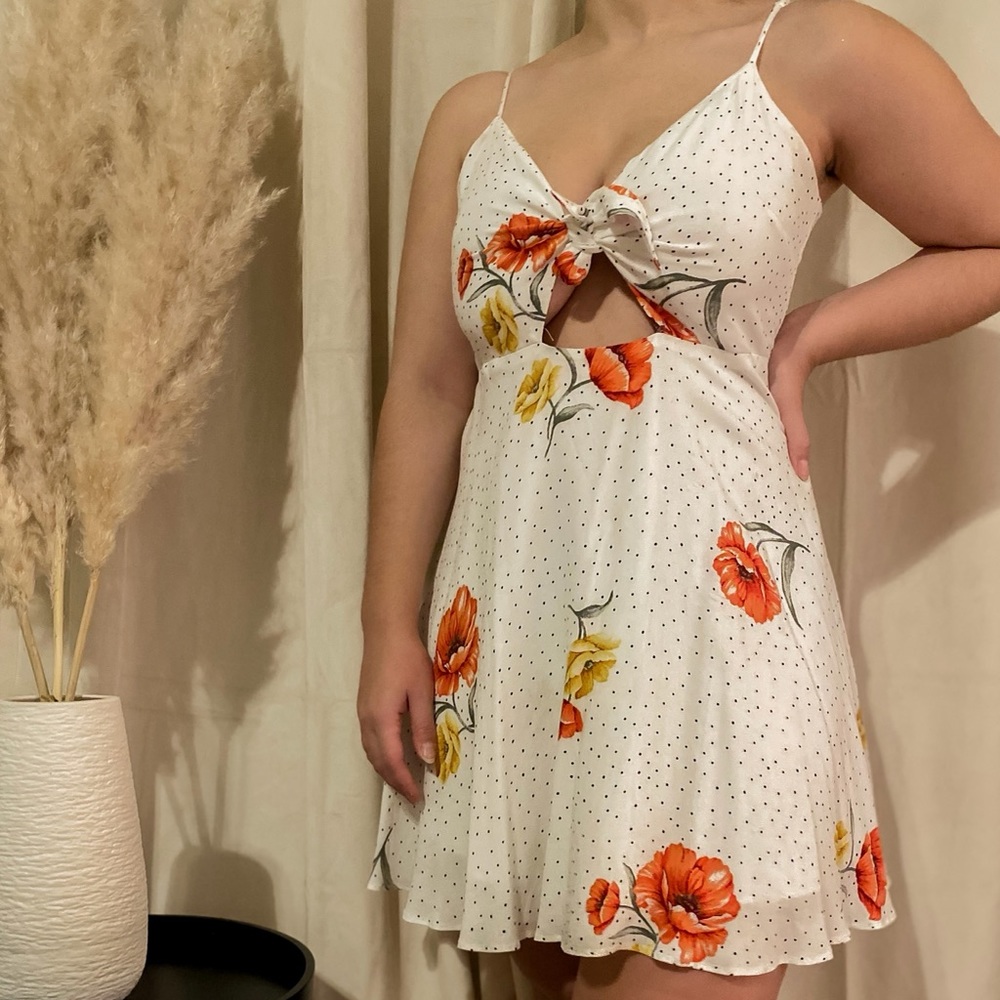 F21 Floral Tie Mini Dress
